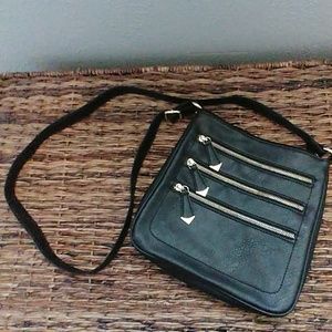 Black Zippered Crossbody Bag